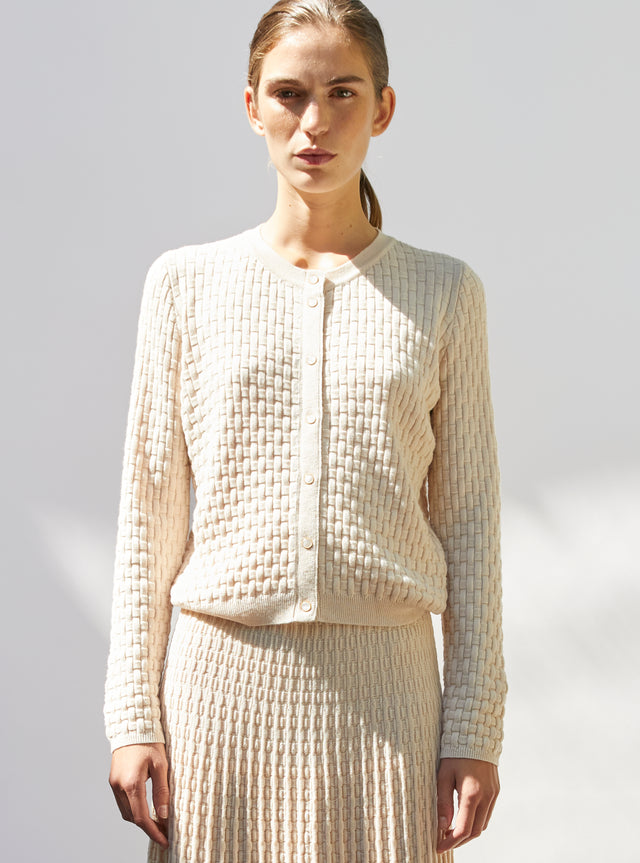 wicker knit cardigan - Image principale