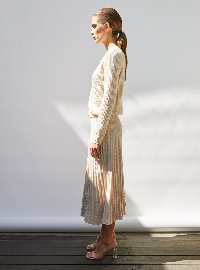 fluid skirt in cannage knit - Image principale