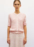 Cardigan maille origami naturel-multi-rose - Vêtement en maille de luxe Molli