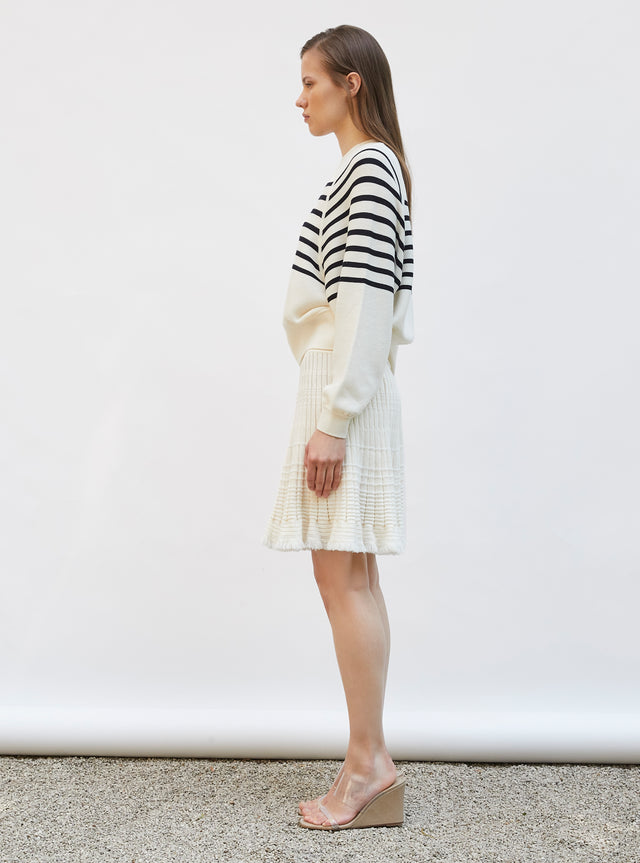 short knit skirt with fringe - Image principale
