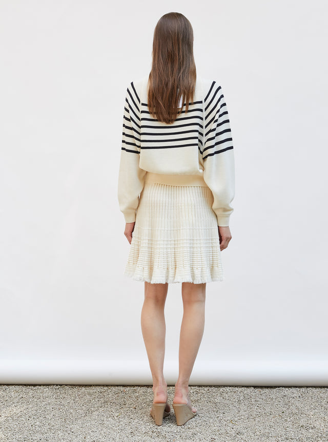 short knit skirt with fringe - Image principale