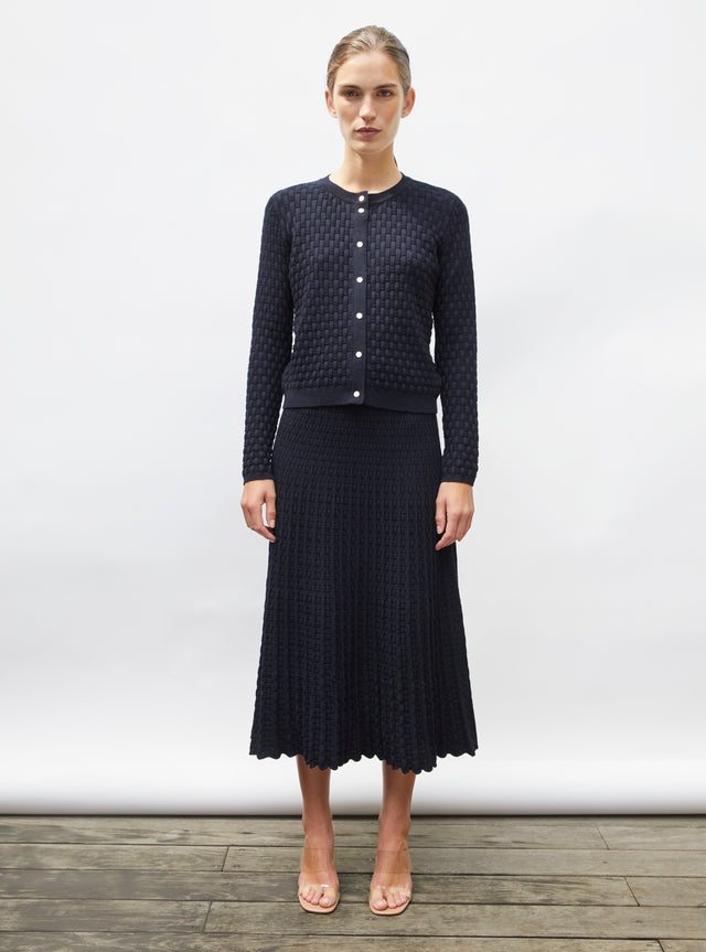 fluid skirt in cannage knit - Image principale