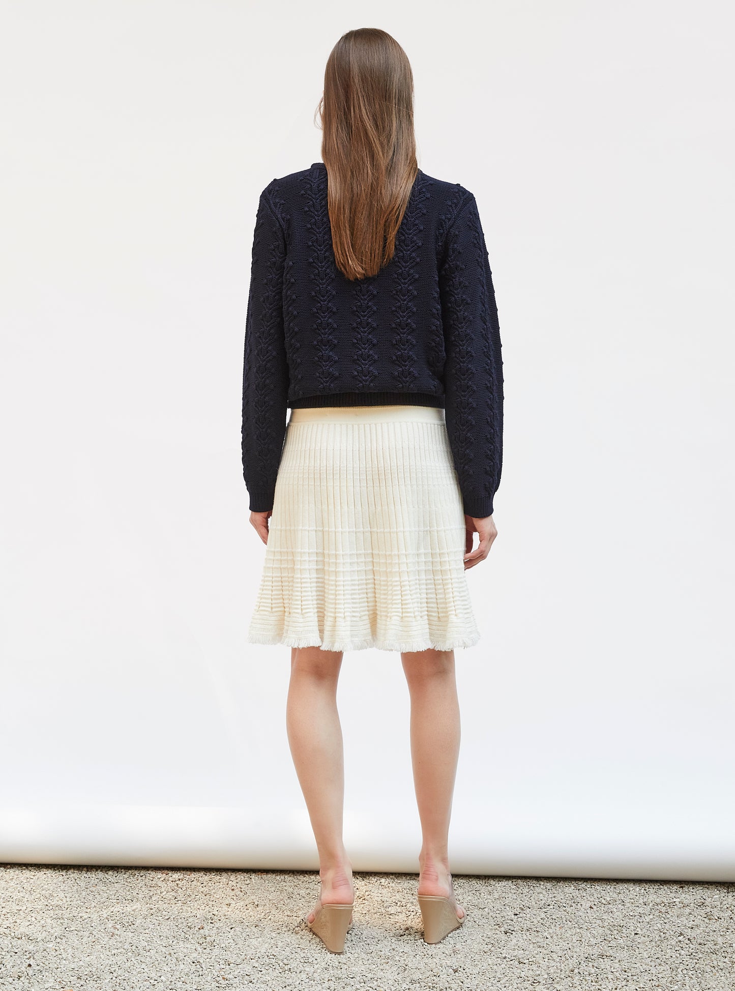 Pull en maille motif floral - Vêtement de luxe femme
