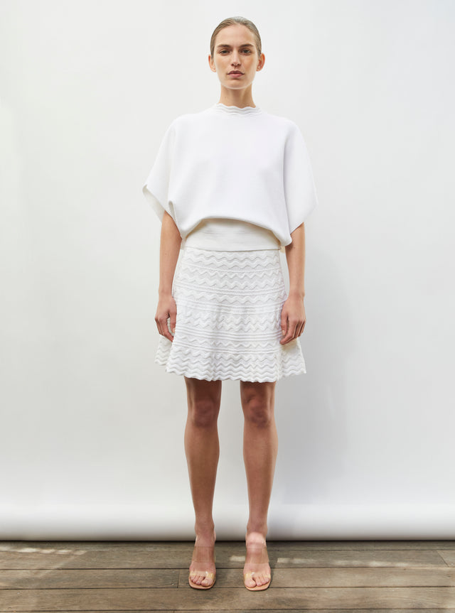 Sleeveless knit top, rick-rack collar - Image principale