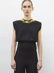 Top maille détails brodés main