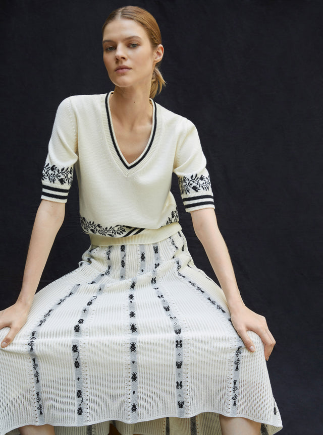 top V détails jacquard - Image principale