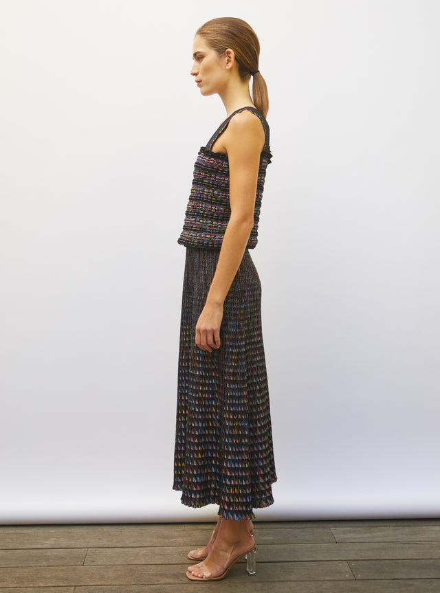 fluid skirt in an origami knit - Image principale