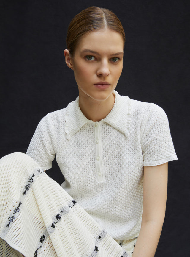 polo with ruffled neck - Image principale