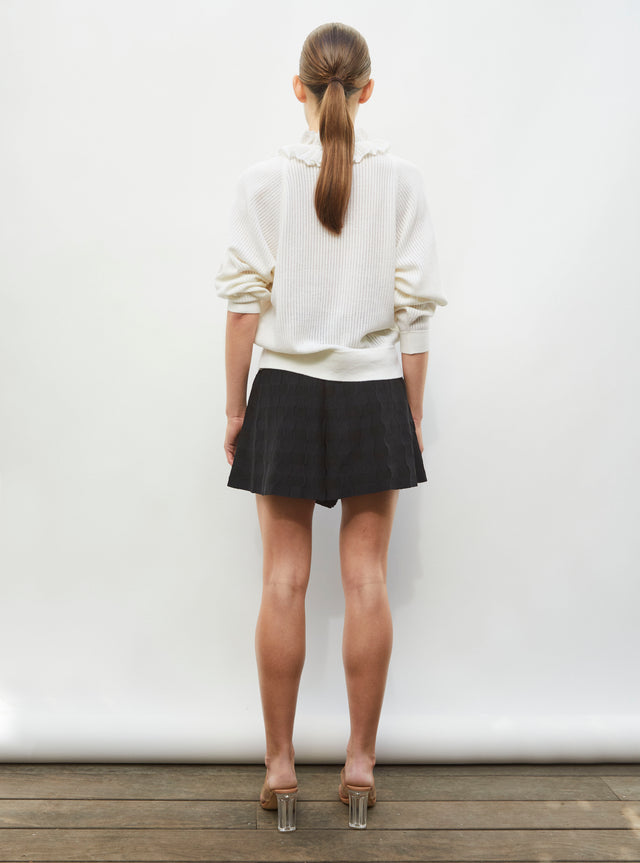 Plain gingham knit shorts - Image principale