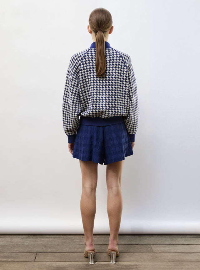 Plain gingham knit shorts - Image principale