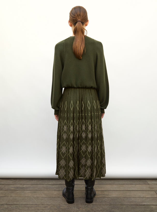 Jupe fluide maille argyle - Image principale