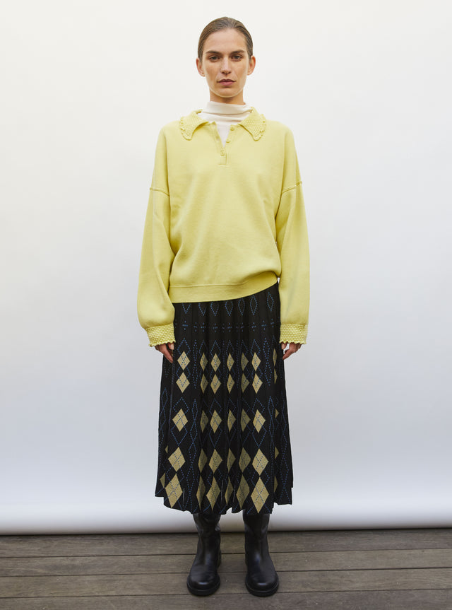 Jupe fluide maille argyle - Image principale