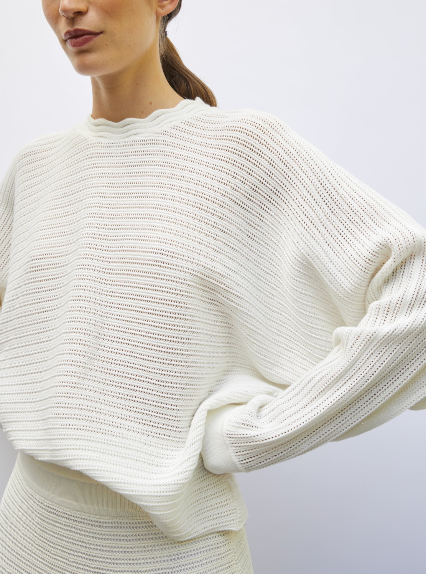 top ample maille pointelle milk - Molli