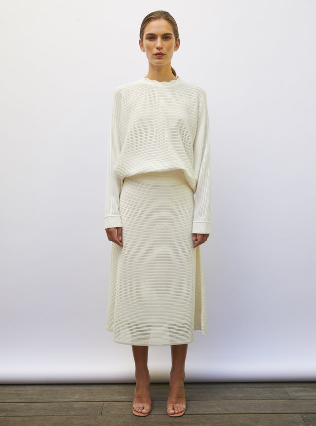 wide top in pointelle knit - Image principale