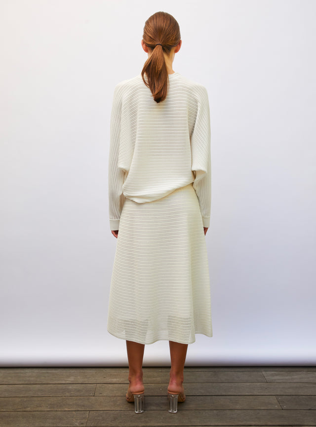 long pointelle knit skirt - Image principale