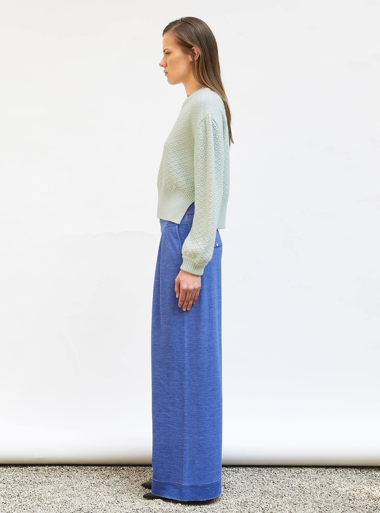 Pull de luxe femme - Pull court maille damier Jade