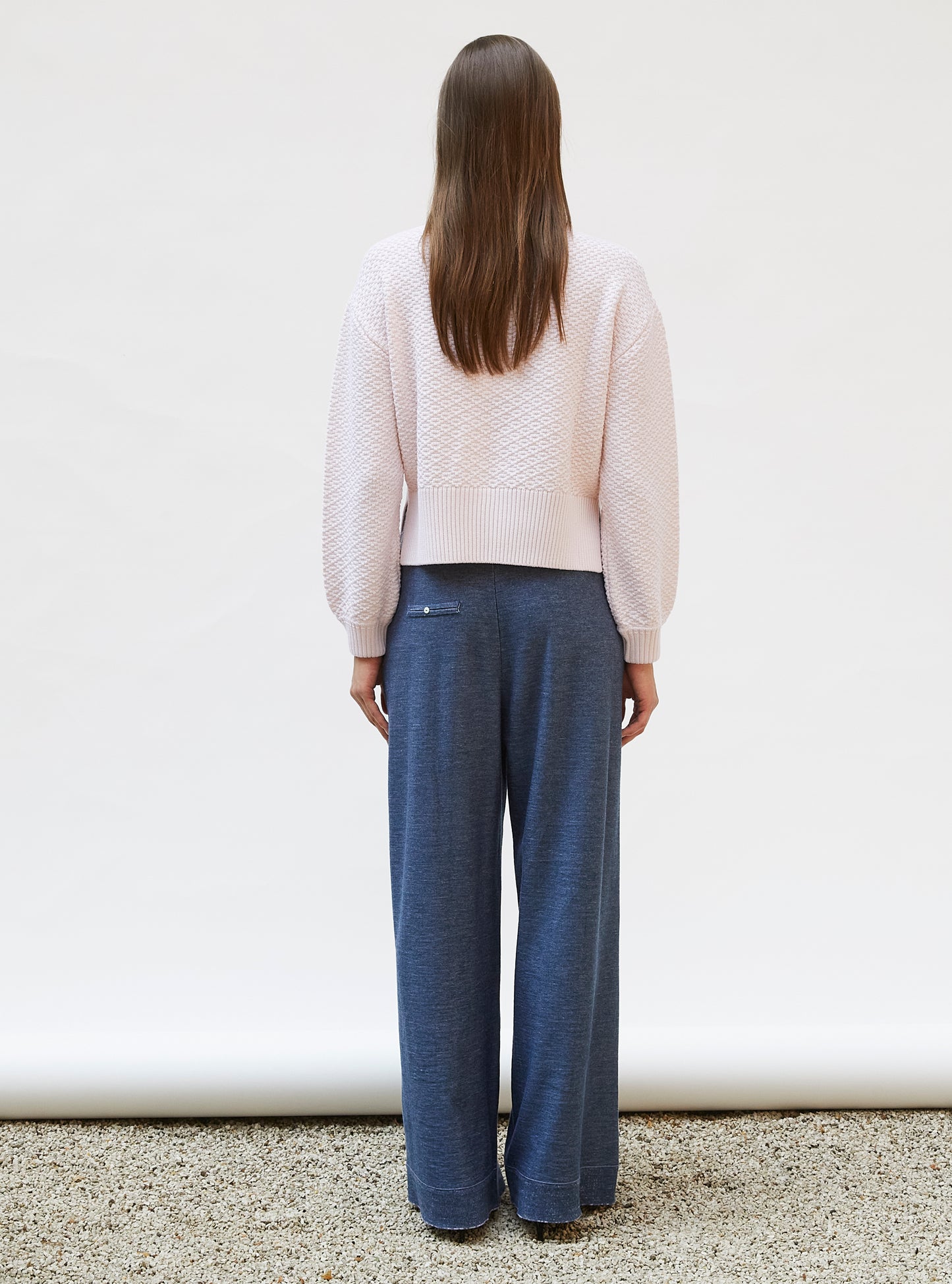 Pull court maille damier Pétale - Vêtement de luxe femme