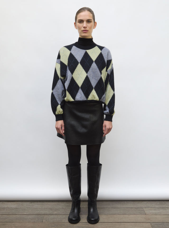 Pull fin jacquard argyle - Image principale