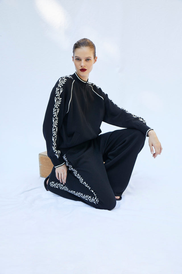 veste zippée maille florale - Image principale