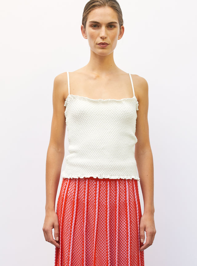 top bretelles maille smockée - Image principale