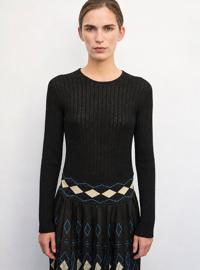 Top fin maille pointelle - Image principale
