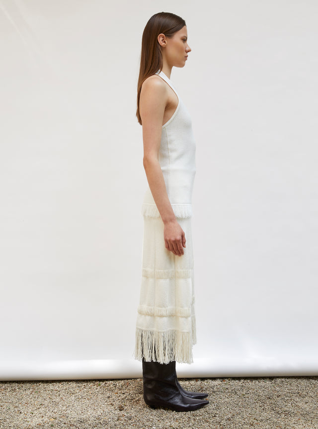 knit pencil skirt with fringe - Image principale