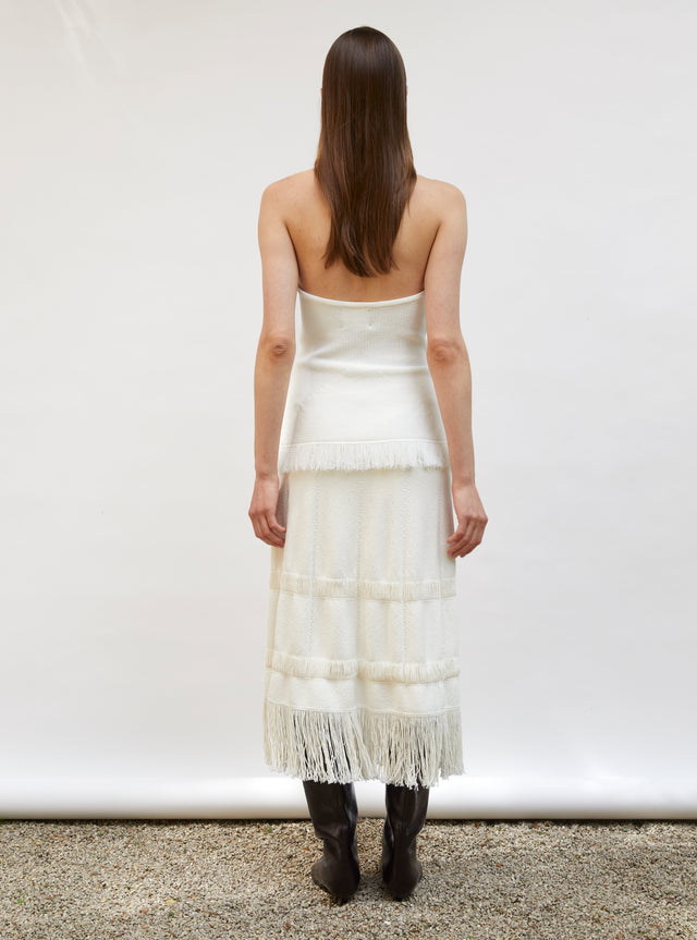 knit pencil skirt with fringe - Image principale