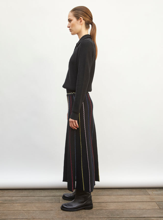 Top fin maille col volante - Image principale
