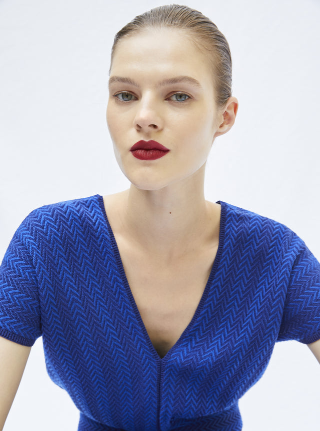 top in herringbone knit - Image principale