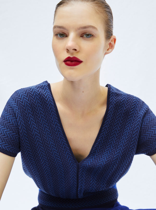Top in herringbone knit - Image principale