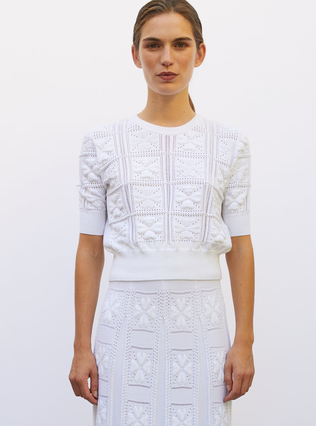 knit top with clover motif - Image principale