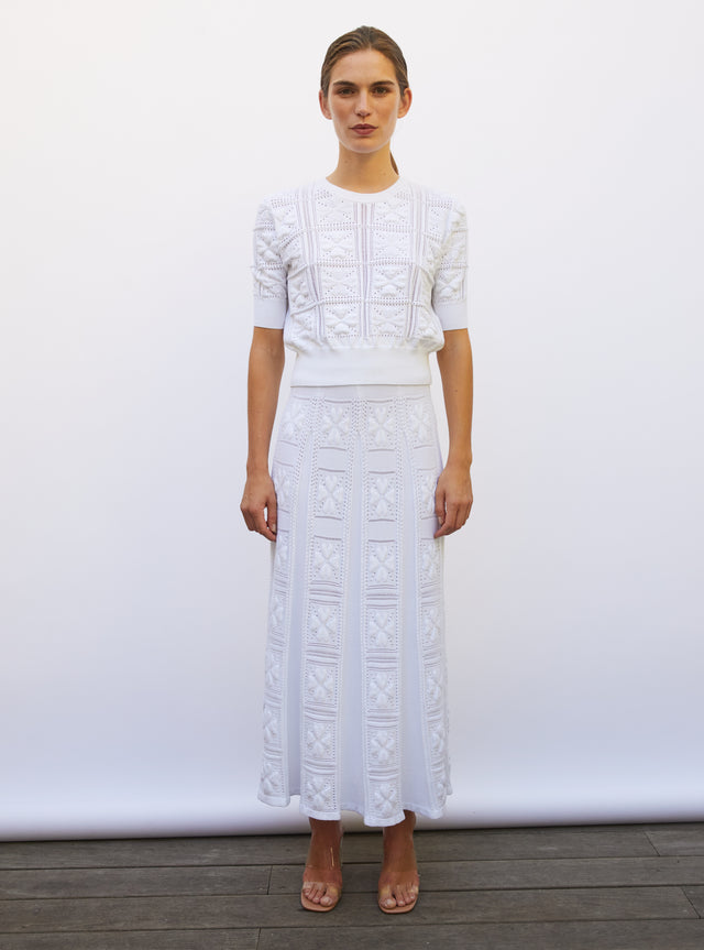 knit top with clover motif - Image principale