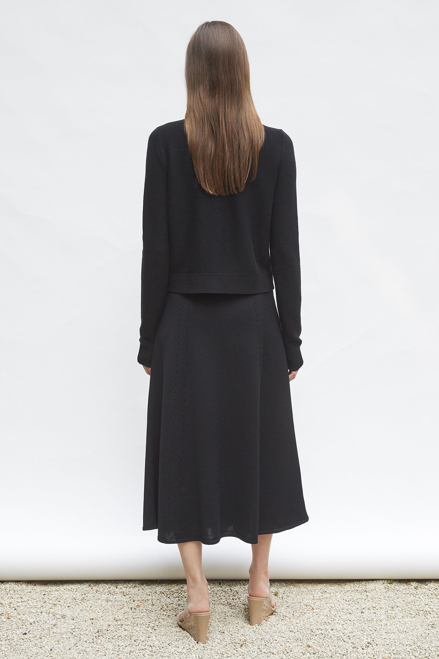 Cardigan maille point mousse Noir profond - Cardigan de luxe