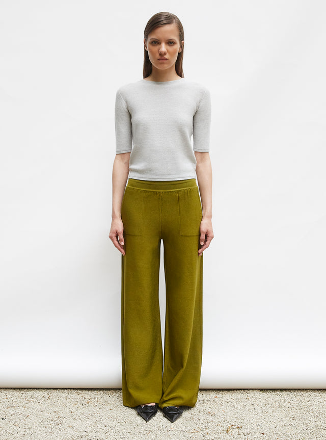 pantalon taille haute maille - Image principale