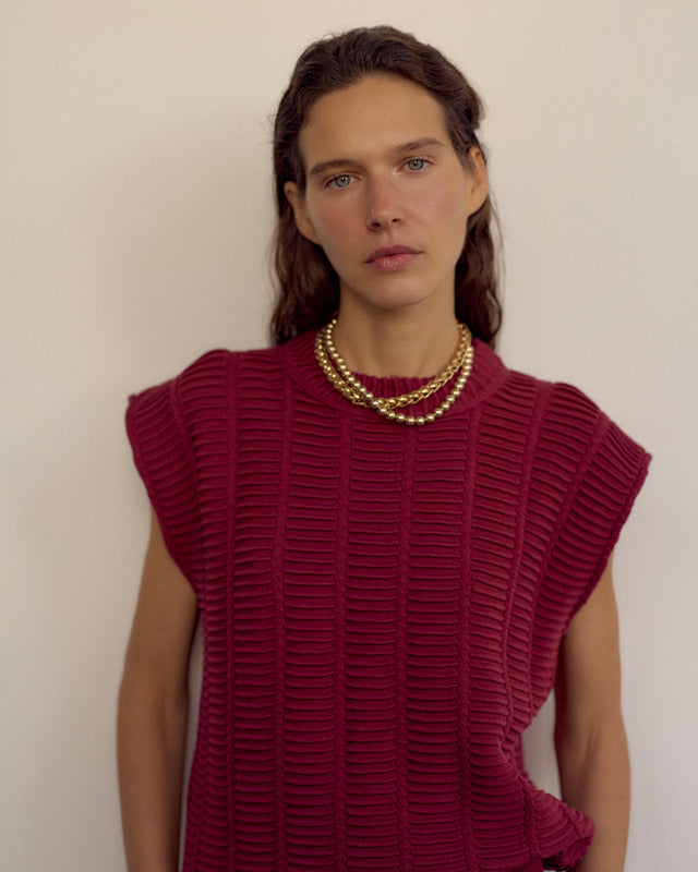 top structuré maille couture - Image principale