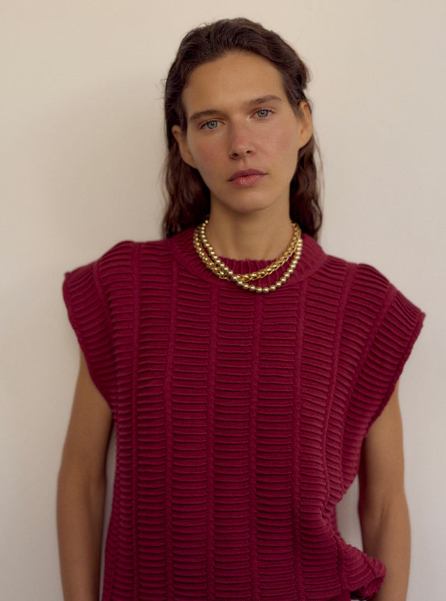 top structuré maille couture - Image principale
