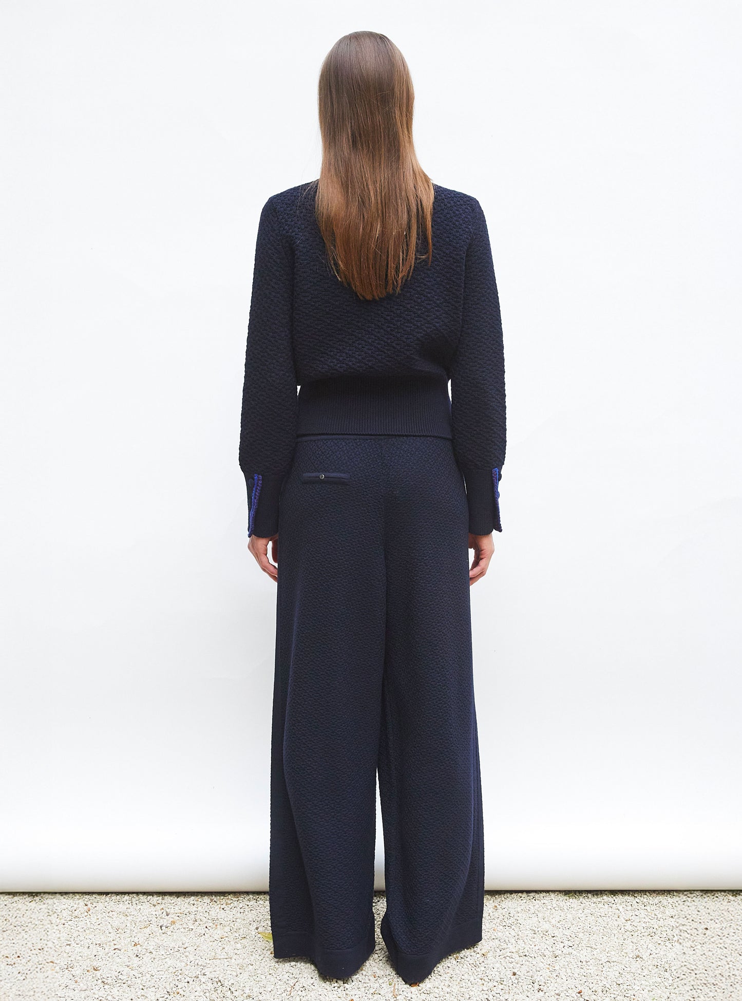 Veste maille brodée main nuit - Vêtement de luxe femme