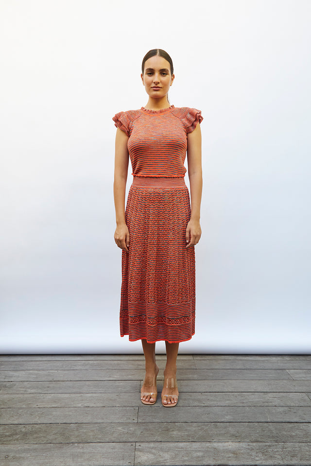 knit top with marbleized effect - Image principale