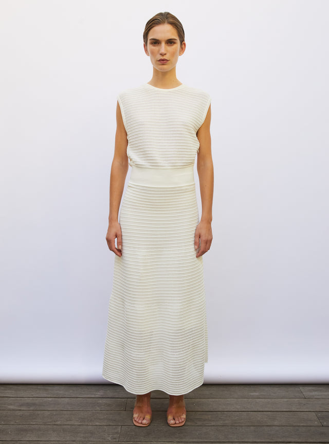 long dress in pointelle knit - Image principale