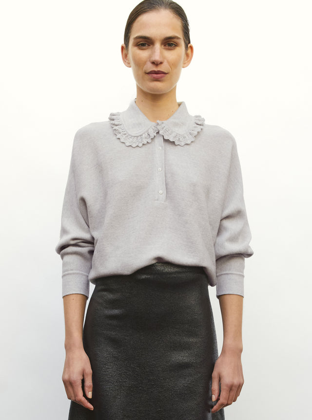 Top ample col dentelle - Image principale