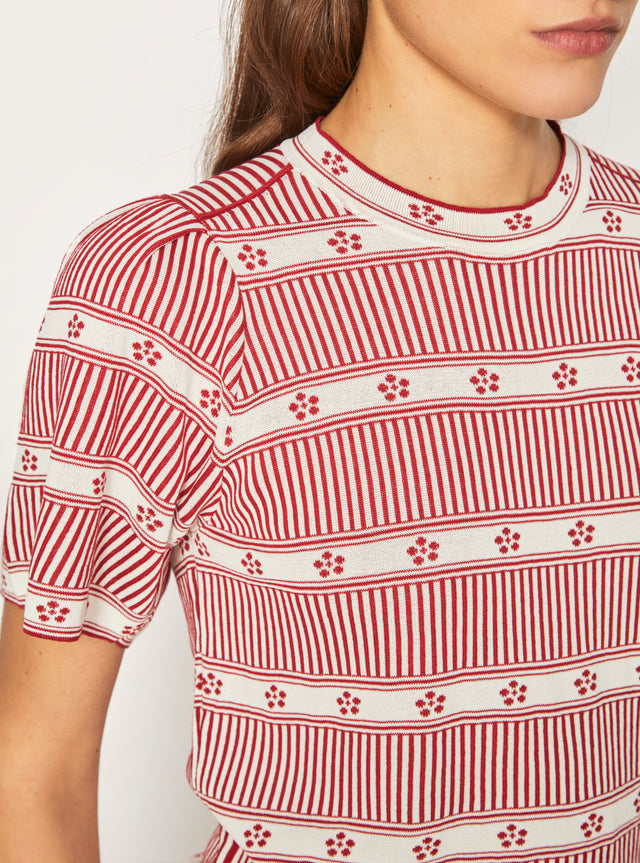 jacquard top with mini flowers - Image principale