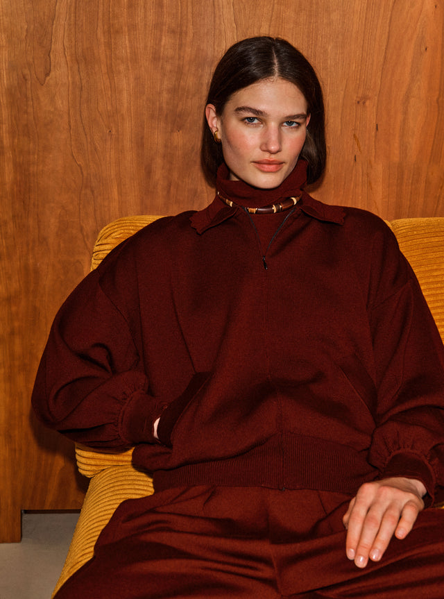 knit jacket rick-rack edged collar - Image principale