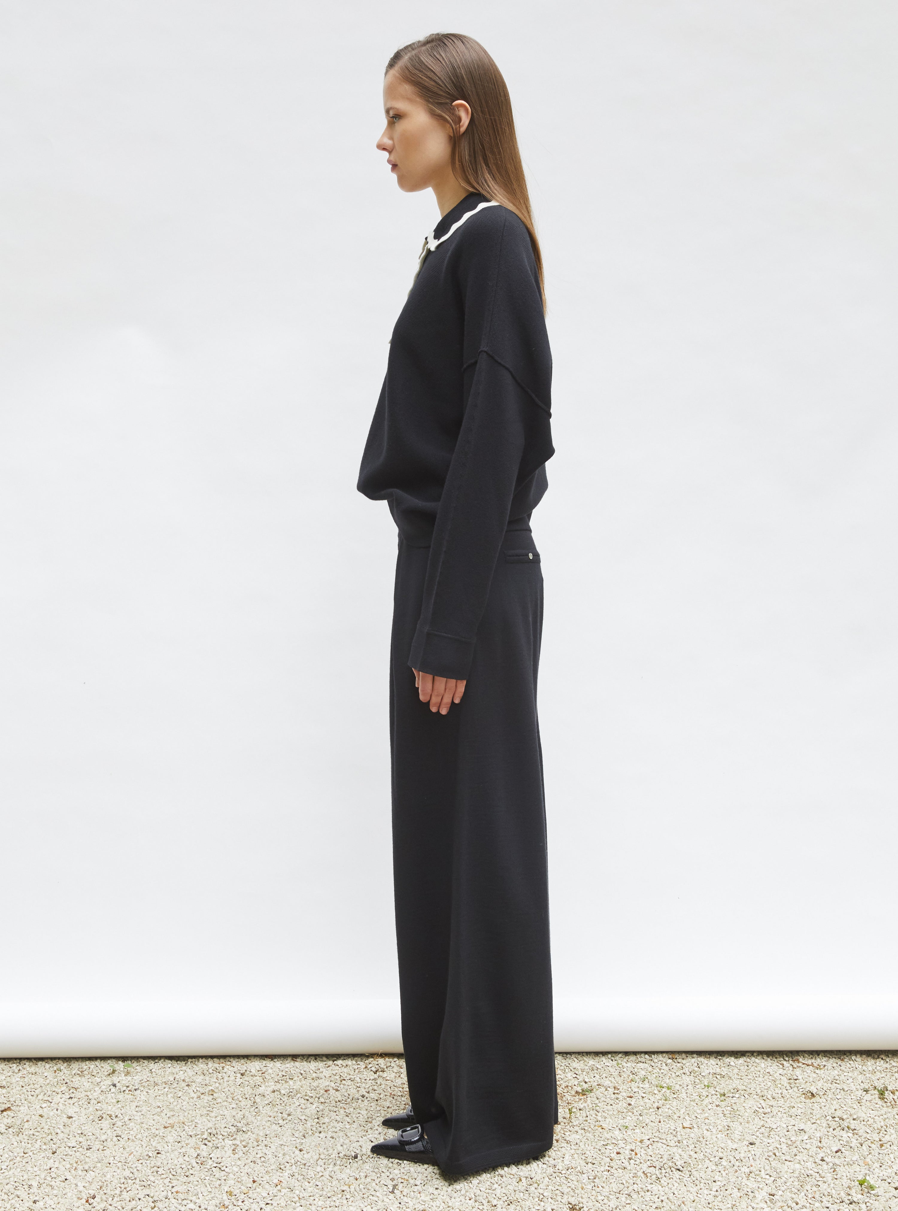 Pantalons de luxe femme - Pantalon fluide en maille