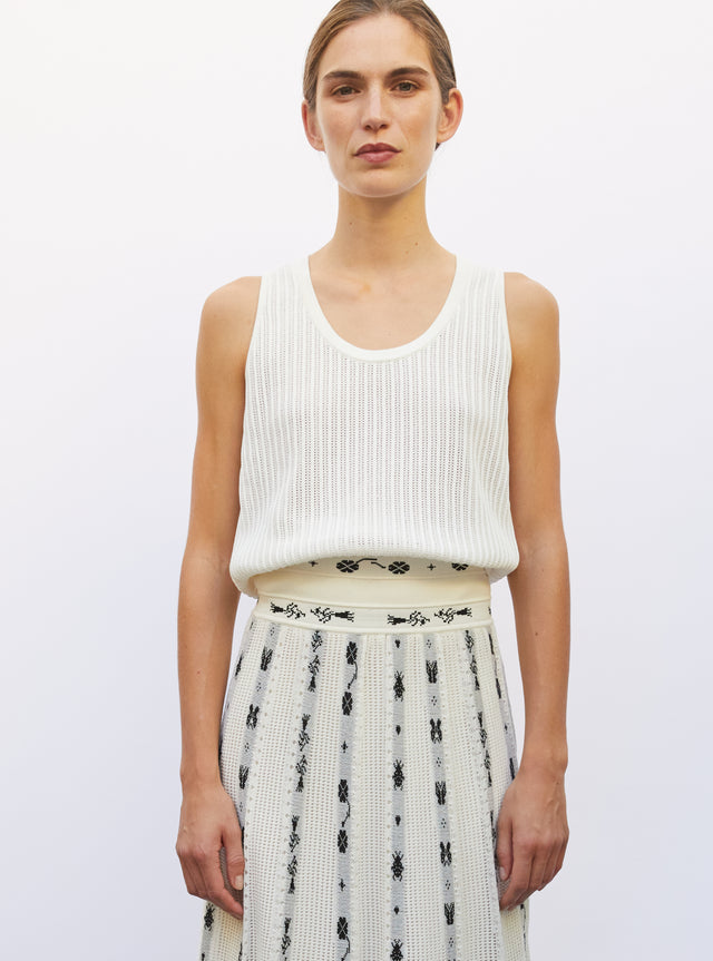 pointelle knit tank top - Image principale