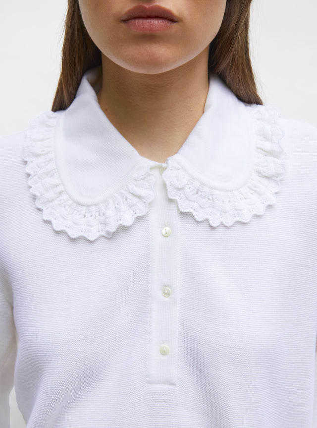 knit blouse with lace collar - Image principale