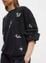 Sweat loose finitions brodées noir profond-multi - Molli