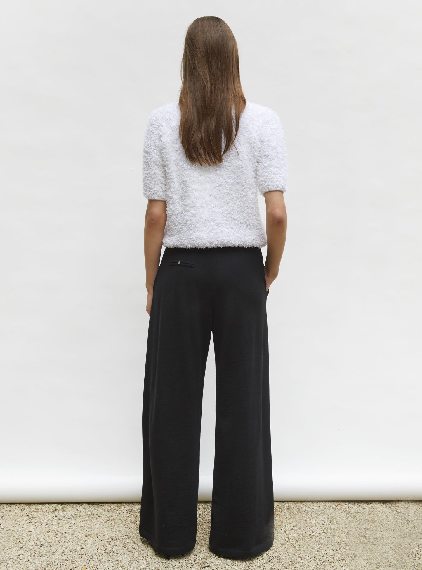Top plumetis manches coudes milk - Vêtement de luxe femme