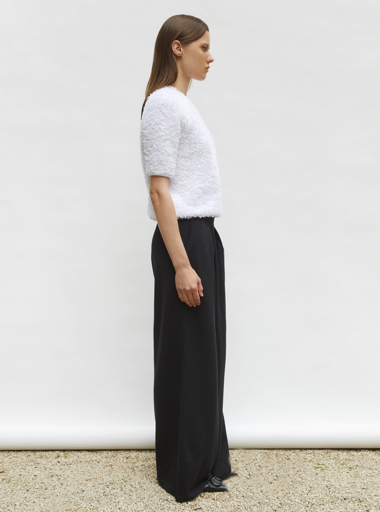 Top plumetis manches coudes milk - Molli