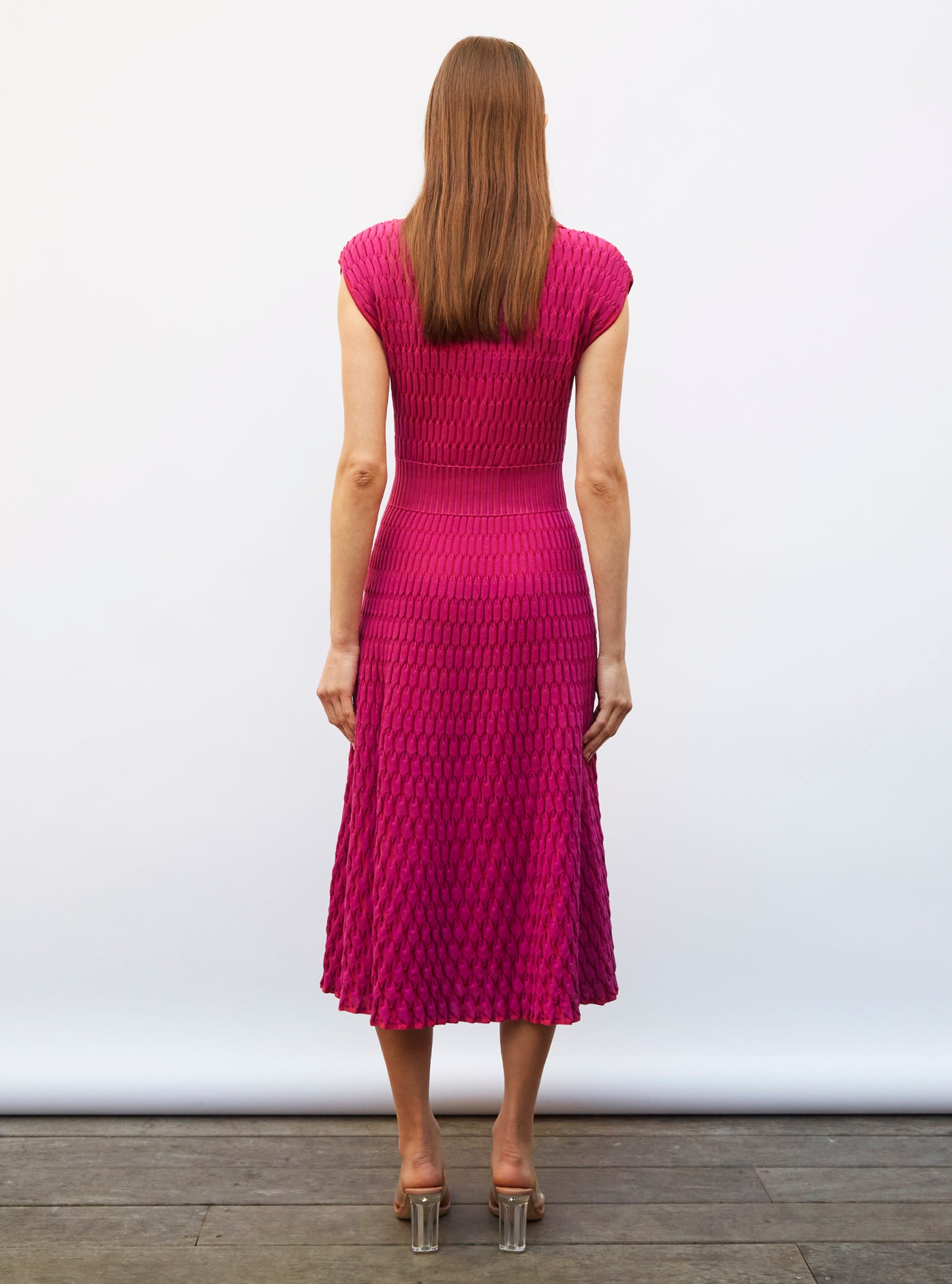 Robe longue en maille zellige - Vêtement de luxe femme