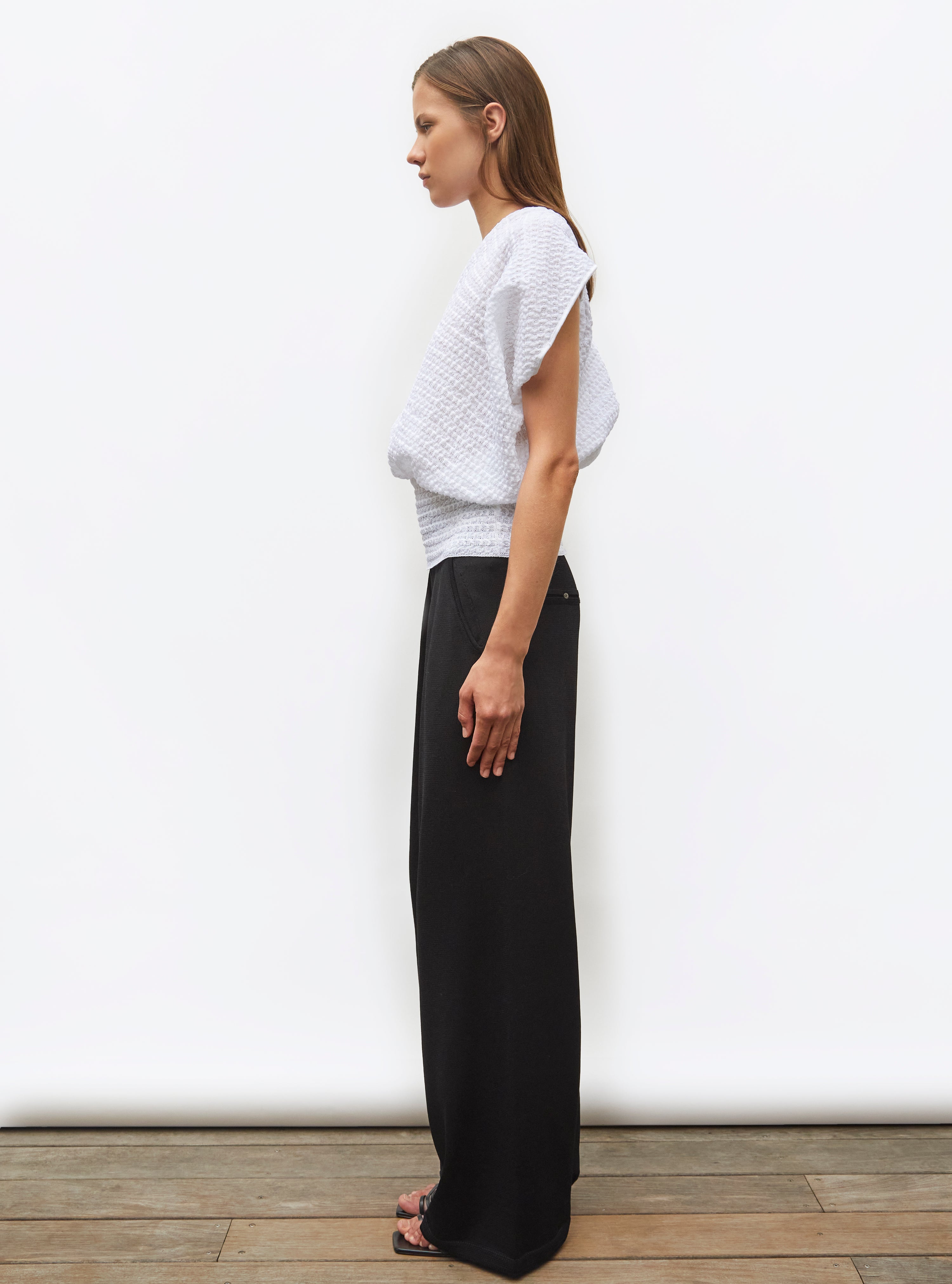 Top en maille de luxe Molli - Top couture maille organza Milk